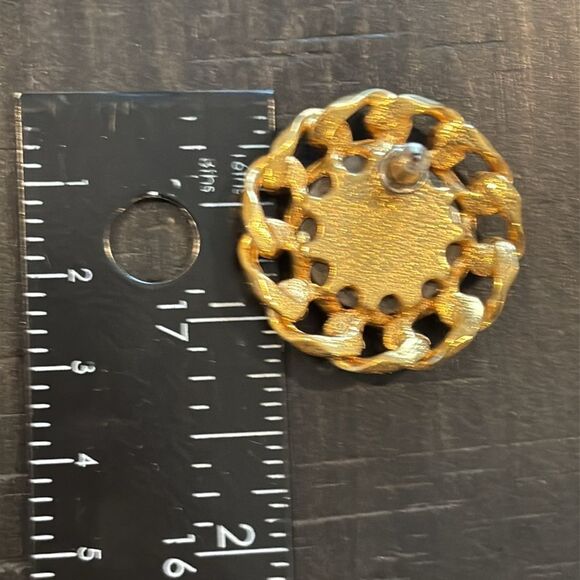 Gold and Silver Chain Link Pierced Rhinestone Earrings - Picture 5 of 7